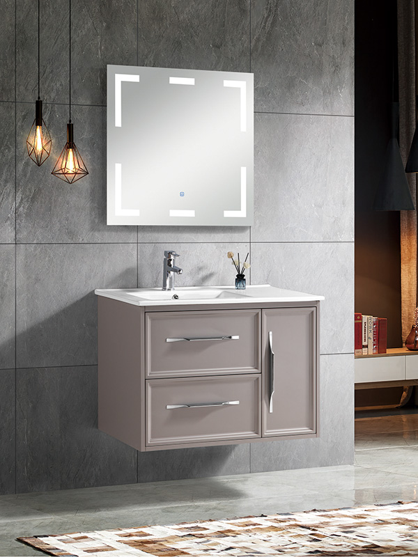 90CM Moderni Eleganter Wall Bathroom pependit scrinium cum pelvi Ceramico positum