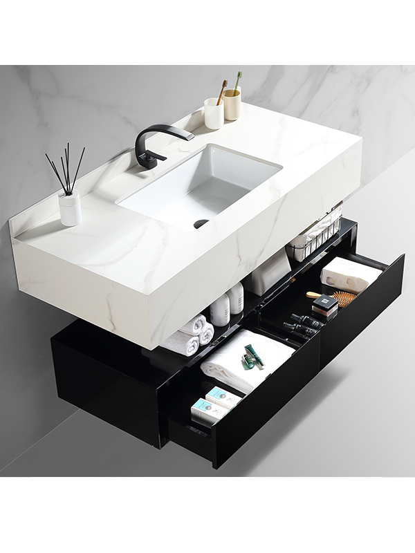 Bathroom Moderni Waterproof Murus Equestus Bathroom Vanitas / Bathroom Cabinet with artificialis Lapis countertops with LED Speculum